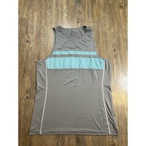Lululemon Metal Vent Tech Tank Top Shirt Mens M Gray Stripe Stretch Gym
